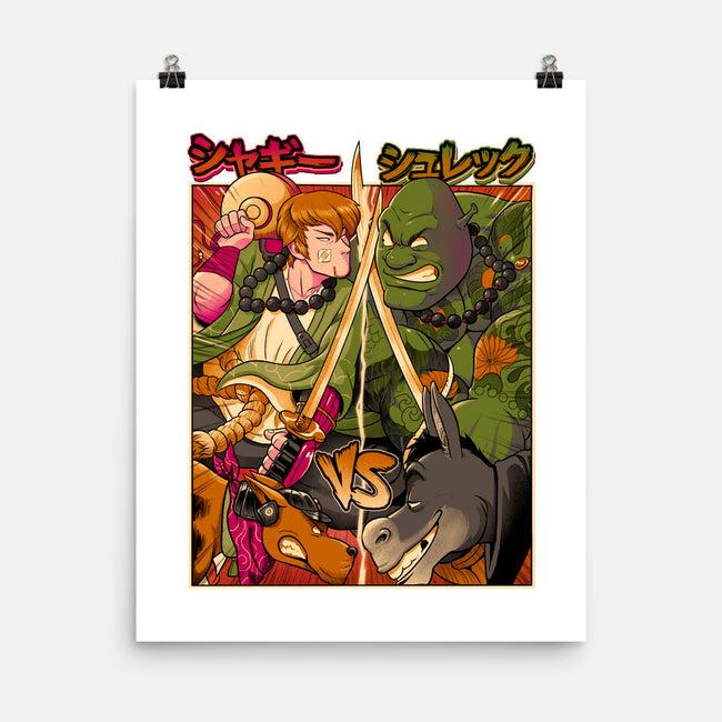 Samurai Sukubi VS Shurekku-None-Matte-Poster-Bruno Mota