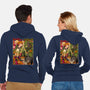 Samurai Sukubi VS Shurekku-Unisex-Zip-Up-Sweatshirt-Bruno Mota