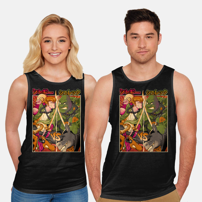 Samurai Sukubi VS Shurekku-Unisex-Basic-Tank-Bruno Mota