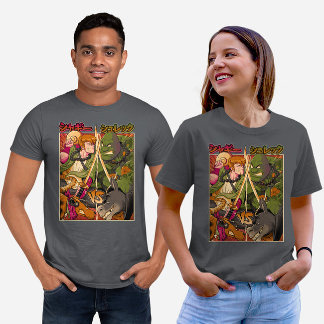 Samurai Sukubi VS Shurekku-Unisex-Basic-Tee-Bruno Mota