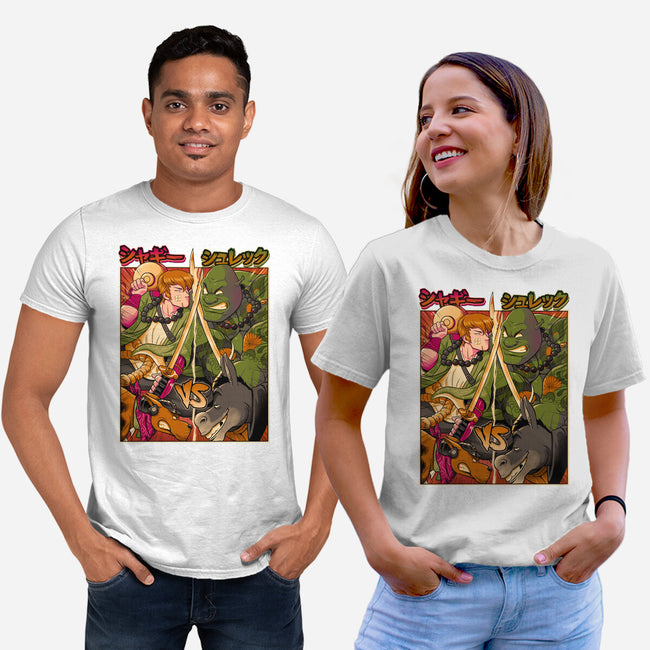 Samurai Sukubi VS Shurekku-Unisex-Basic-Tee-Bruno Mota