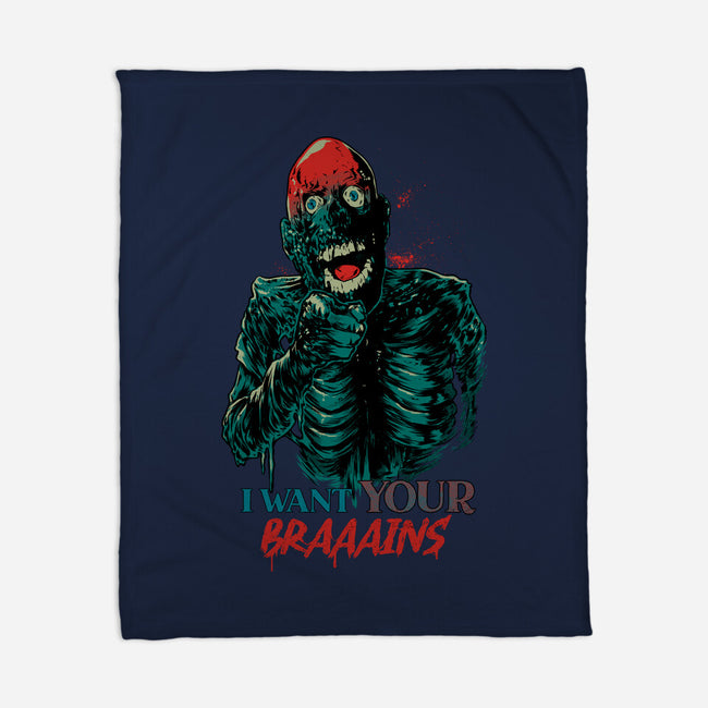 I Want Your Brains-None-Fleece-Blanket-Hafaell