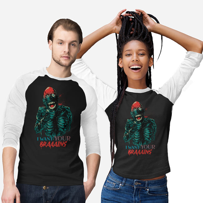 I Want Your Brains-Unisex-Baseball-Tee-Hafaell