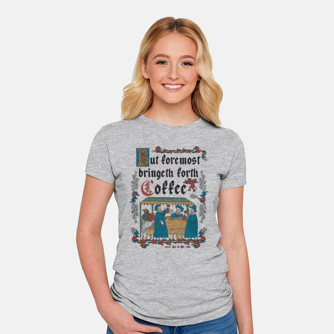 But First Coffee Medieval Style-Womens-Fitted-Tee-Nemons