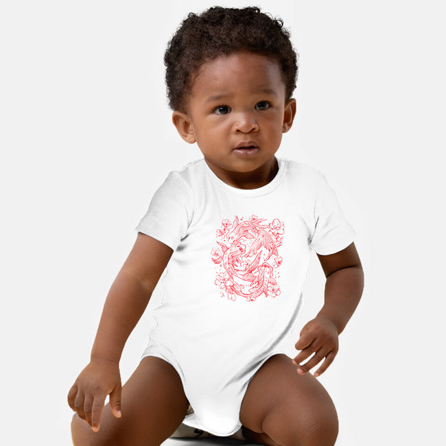 Red Koi-Baby-Basic-Onesie-eduely