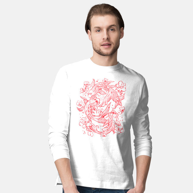 Red Koi-Mens-Long Sleeved-Tee-eduely