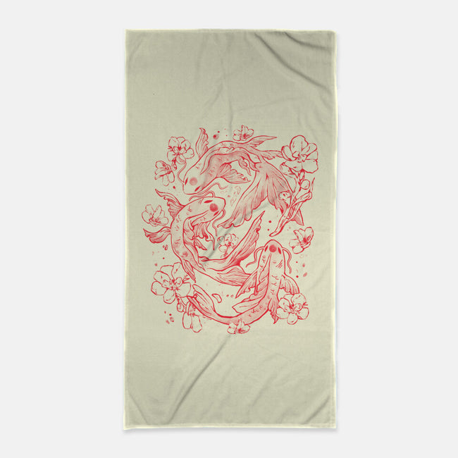 Red Koi-None-Beach-Towel-eduely