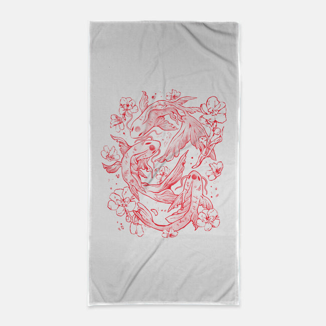 Red Koi-None-Beach-Towel-eduely