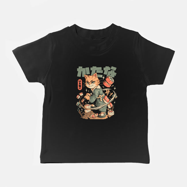 Sushi Slayer Cat-Baby-Basic-Tee-eduely