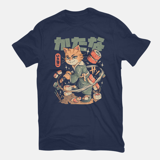 Sushi Slayer Cat-Unisex-Basic-Tee-eduely