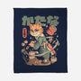 Sushi Slayer Cat-None-Fleece-Blanket-eduely