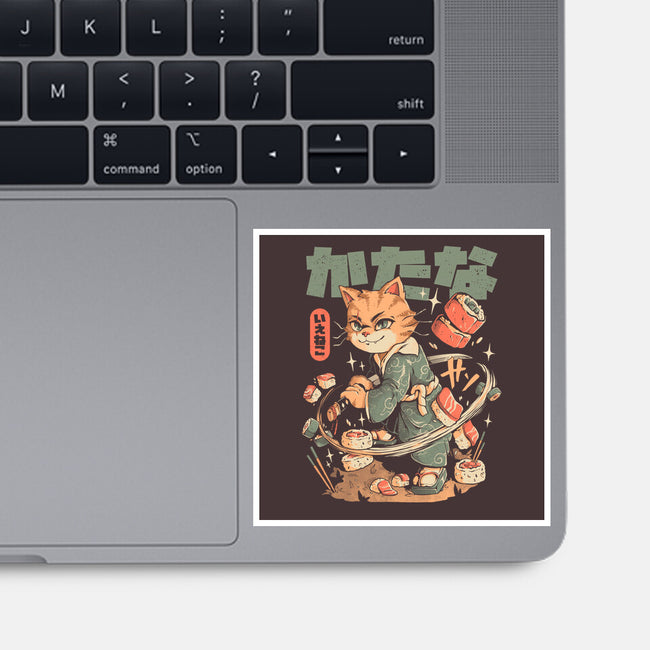 Sushi Slayer Cat-None-Glossy-Sticker-eduely