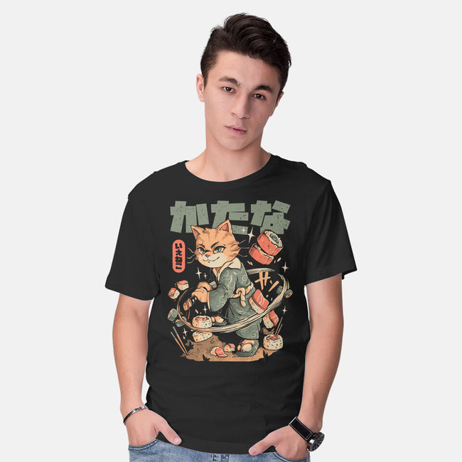 Sushi Slayer Cat-Mens-Basic-Tee-eduely