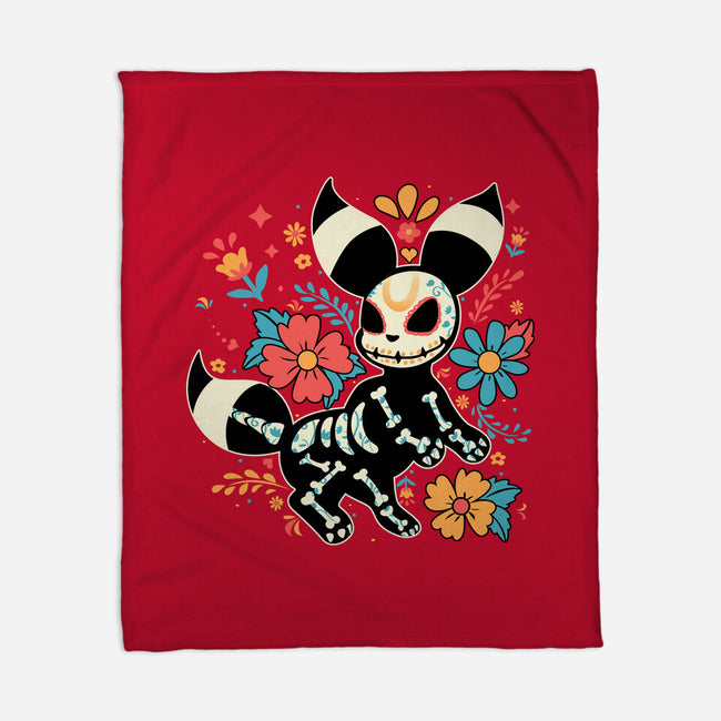 Night Skeleton-None-Fleece-Blanket-IKILO