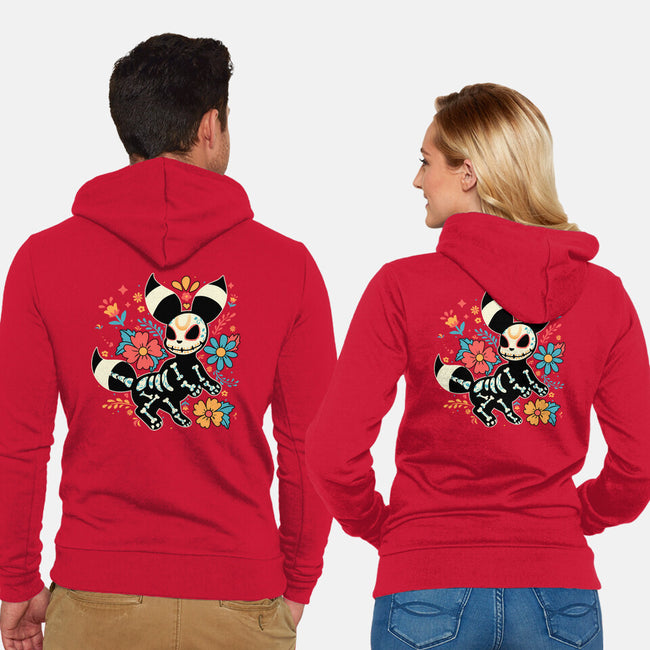 Night Skeleton-Unisex-Zip-Up-Sweatshirt-IKILO