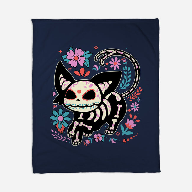 Day Skeleton-None-Fleece-Blanket-IKILO