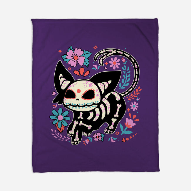 Day Skeleton-None-Fleece-Blanket-IKILO