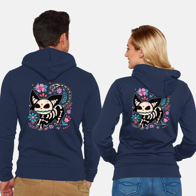 Day Skeleton-Unisex-Zip-Up-Sweatshirt-IKILO