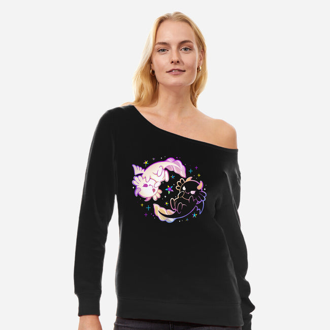 Halloween Axolotl-Womens-Off Shoulder-Sweatshirt-Vallina84