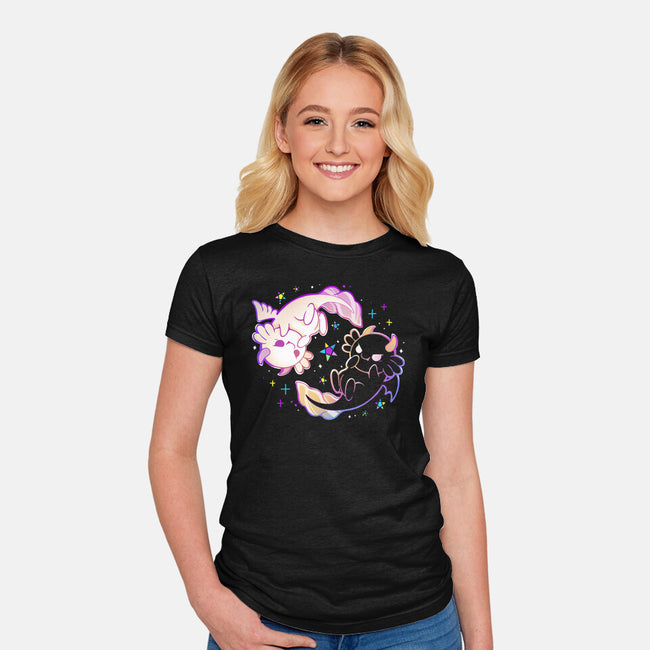 Halloween Axolotl-Womens-Fitted-Tee-Vallina84