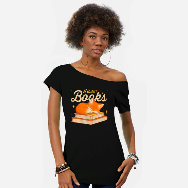 Book Kitsune-Womens-Off Shoulder-Tee-retrodivision