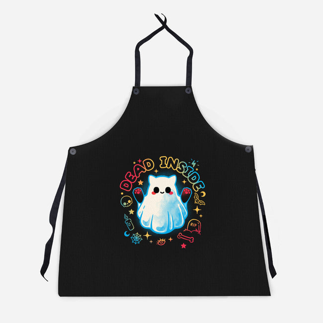 Cat Ghost Dead Inside-Unisex-Kitchen-Apron-NemiMakeit