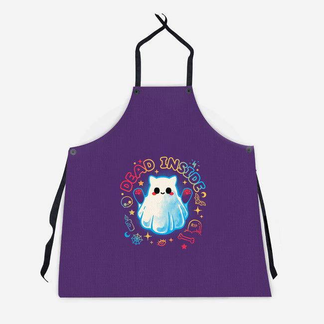 Cat Ghost Dead Inside-Unisex-Kitchen-Apron-NemiMakeit