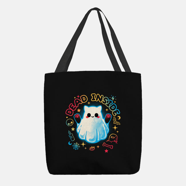 Cat Ghost Dead Inside-None-Basic Tote-Bag-NemiMakeit