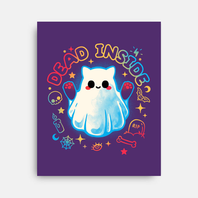 Cat Ghost Dead Inside-None-Stretched-Canvas-NemiMakeit