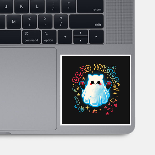 Cat Ghost Dead Inside-None-Glossy-Sticker-NemiMakeit