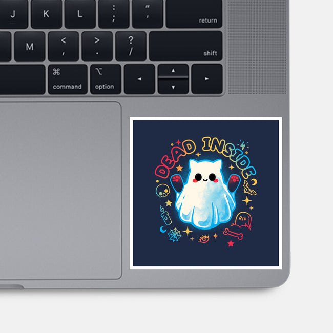 Cat Ghost Dead Inside-None-Glossy-Sticker-NemiMakeit