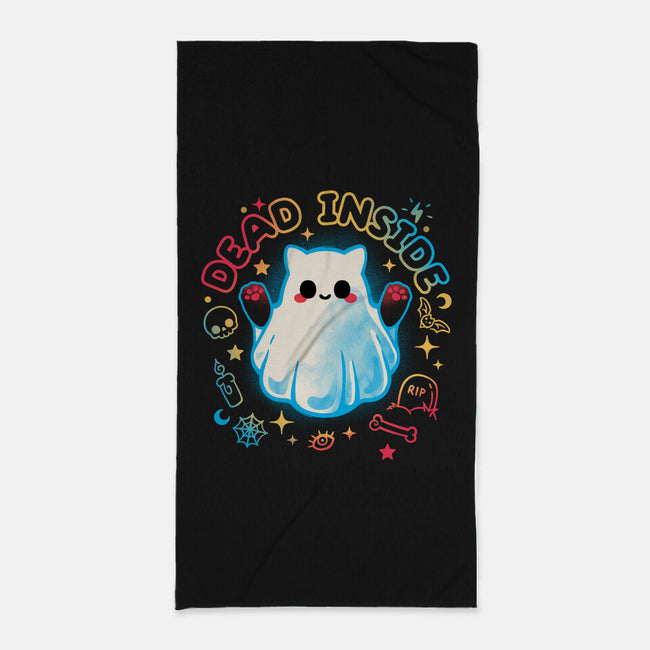 Cat Ghost Dead Inside-None-Beach-Towel-NemiMakeit