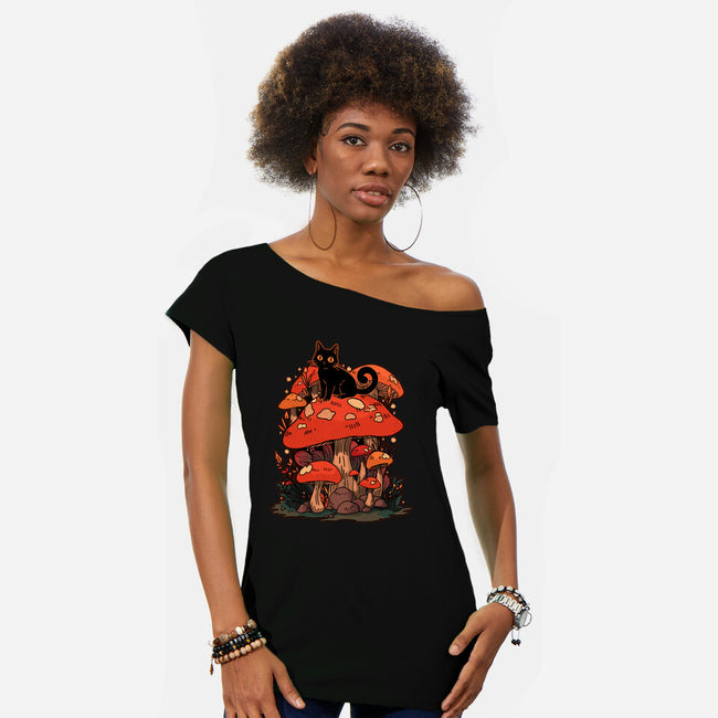 Feline Fungi-Womens-Off Shoulder-Tee-fanfreak1