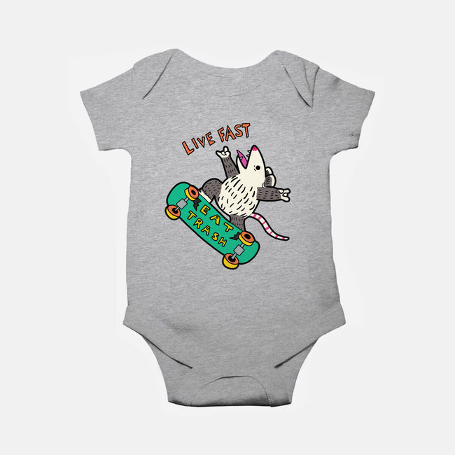 Skate And Eat Trash-Baby-Basic-Onesie-MaxoArt