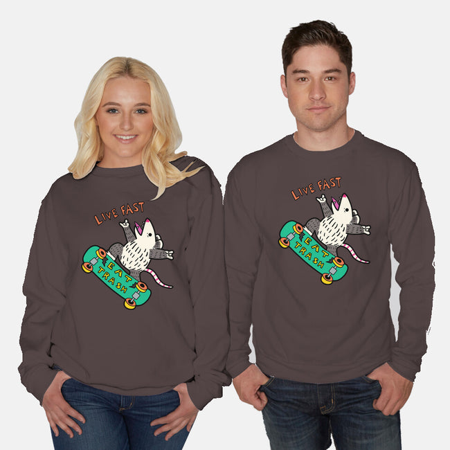 Skate And Eat Trash-Unisex-Crew Neck-Sweatshirt-MaxoArt