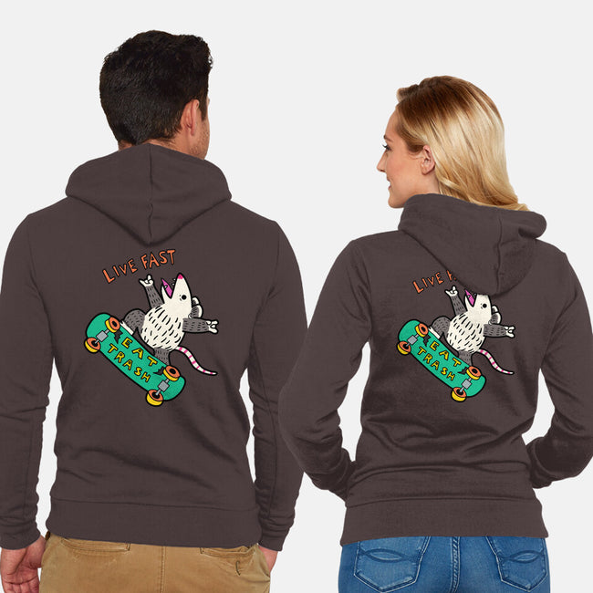 Skate And Eat Trash-Unisex-Zip-Up-Sweatshirt-MaxoArt