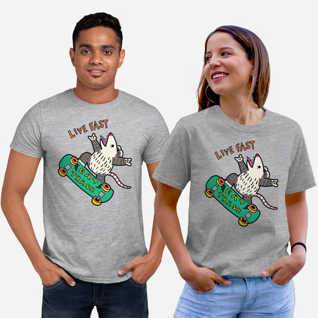 Skate And Eat Trash-Unisex-Basic-Tee-MaxoArt