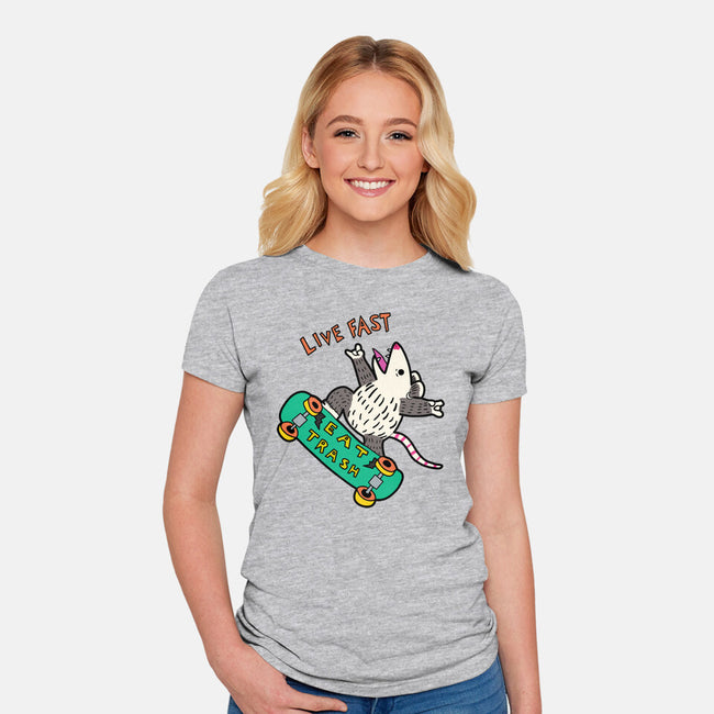 Skate And Eat Trash-Womens-Fitted-Tee-MaxoArt