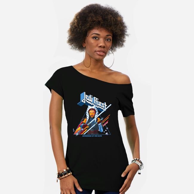 Defendress Of The Faith-Womens-Off Shoulder-Tee-CappO