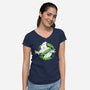 No Ghosts!-Womens-V-Neck-Tee-dalethesk8er