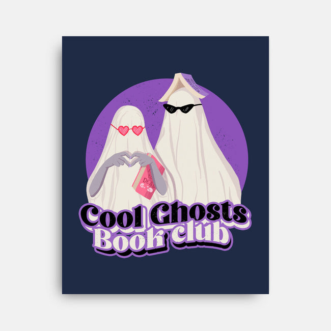 Cool Ghosts Book Club-None-Stretched-Canvas-Paola Locks