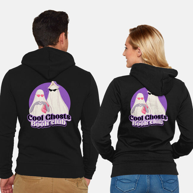 Cool Ghosts Book Club-Unisex-Zip-Up-Sweatshirt-Paola Locks