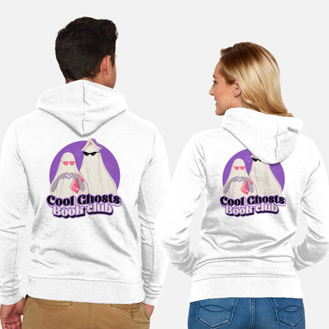 Cool Ghosts Book Club-Unisex-Zip-Up-Sweatshirt-Paola Locks