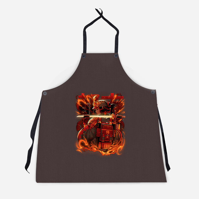 Fire Urban Samurai-Unisex-Kitchen-Apron-Bruno Mota