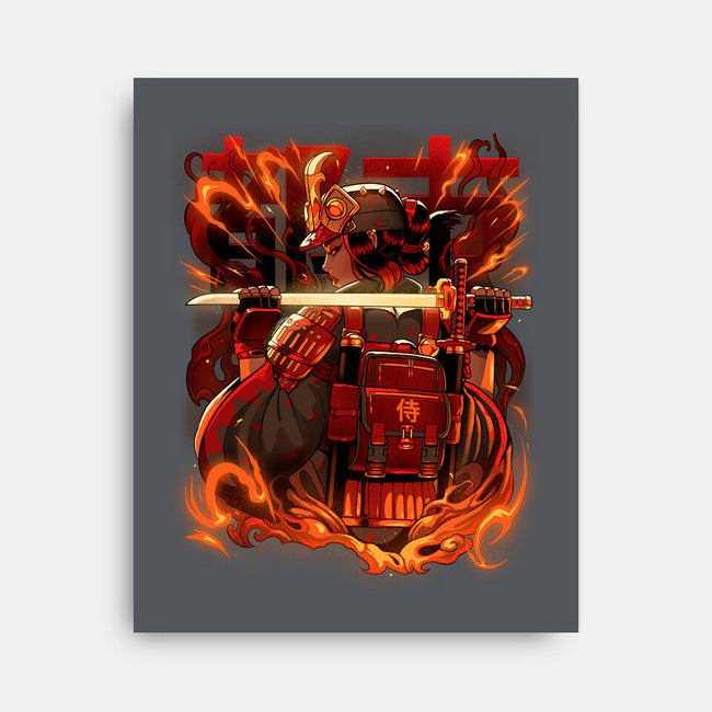 Fire Urban Samurai-None-Stretched-Canvas-Bruno Mota