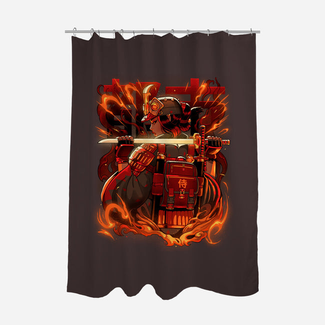 Fire Urban Samurai-None-Polyester-Shower Curtain-Bruno Mota