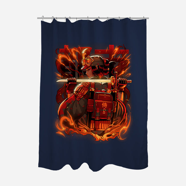 Fire Urban Samurai-None-Polyester-Shower Curtain-Bruno Mota