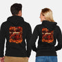 Fire Urban Samurai-Unisex-Zip-Up-Sweatshirt-Bruno Mota