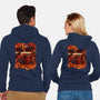 Fire Urban Samurai-Unisex-Zip-Up-Sweatshirt-Bruno Mota