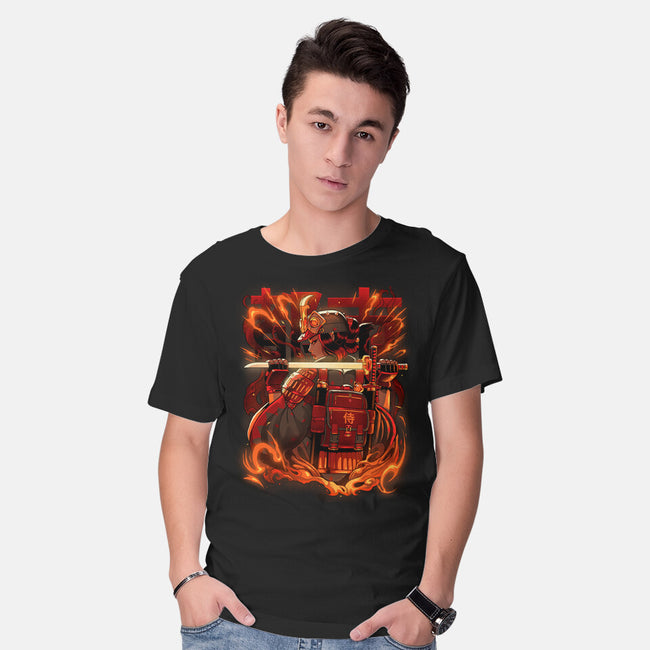 Fire Urban Samurai-Mens-Basic-Tee-Bruno Mota